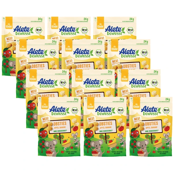 Alete Bio Obsties Apfel Banane 12x 24 G Ab 3 Jahren 3 Alete Bio Obsties Apfel Banane 12x 24 G Ab 3 Jahren