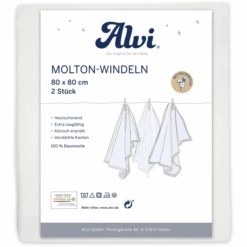 Alvi® Molton-Windeln 2er Pack Weiß 80 X 80 Cm