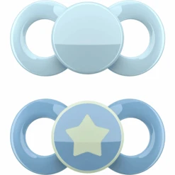 Dentistar Schnuller Day & Night Set, Blau & Sterne 0-6 Monate