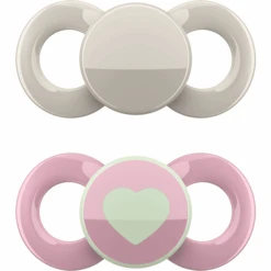 Dentistar Schnuller Day & Night Set, Rosa & Beige 0-6 Monate