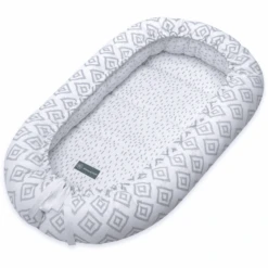 Emma & Noah Kuschelnest Rauten Grau