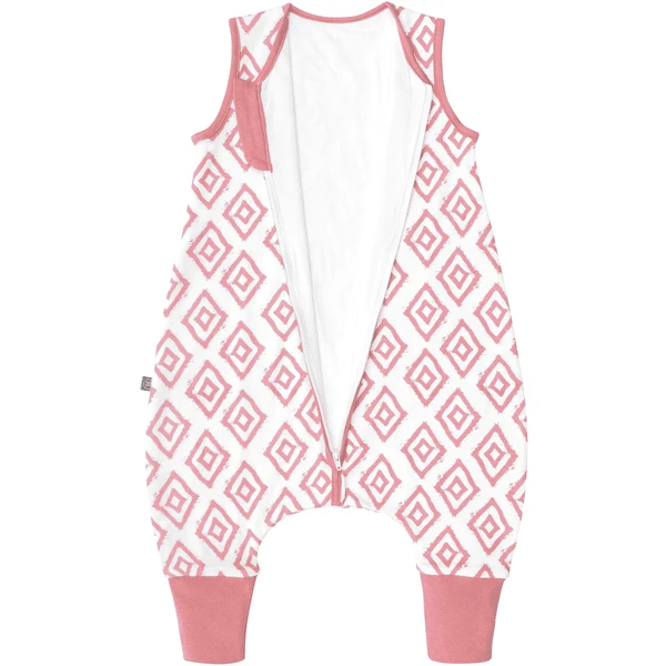 Emma & Noah Schlafsack Mit Füßen Rauten Rosa 6 Emma & Noah Schlafsack Mit Füßen Rauten Rosa – Bild 4