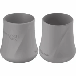 Everyday® Baby Trinkbecher Silikon 2er-Set, Quiet Grey