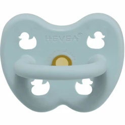 HEVEA Schnuller - Naturkautschuk Baby Blue, Kiefergerecht, Ente (0-3 Mon.)