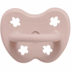 HEVEA Schnuller - Naturkautschuk Powder Pink, Kiefergerecht, Blume (0-3 Mon.)