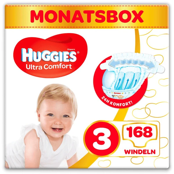 Huggies Windeln Ultra Comfort Baby Größe 3 Monatsbox 168 Stück 3 Huggies Windeln Ultra Comfort Baby Größe 3 Monatsbox 168 Stück