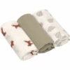 LÄSSIG Mulltücher M 3er Pack Little Forest Fox 60 X 60 Cm