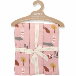 LITTLE Mullwindeln 3er-Pack Waldtiere Powder Rose