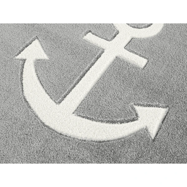 LIVONE Kinderteppich Kids Love Rugs Anker Rund Silbergrau/weiss 6 LIVONE Kinderteppich Kids Love Rugs Anker Rund Silbergrau/weiss – Bild 4