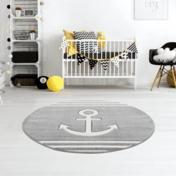 LIVONE Kinderteppich Kids Love Rugs Anker Rund Silbergrau/weiss 11 LIVONE Kinderteppich Kids Love Rugs Anker Rund Silbergrau/weiss -Kinderwelt Verkauf livone kinderteppich kids love rugs anker rund silbergrau weiss a410849 4