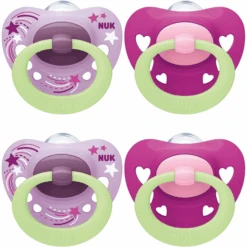 NUK Nachtschnuller Signature Girl Gr. 2, 4 Stück