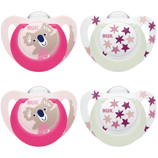 NUK Schnuller Star Day & Night , Gr. 3 In Pink/rosa 3 NUK Schnuller Star Day & Night , Gr. 3 In Pink/rosa