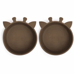 Nuuroo Schüssel Silikon Alex Giraffe 2 Stück, Acorn