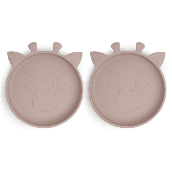 Nuuroo Silikonteller Akila Giraffe 2 Stück, Woodrose 3 Nuuroo Silikonteller Akila Giraffe 2 Stück, Woodrose