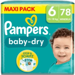 Pampers® Pampers Baby-Dry Windeln, Gr. 6, 13-18 Kg, Maxi Pack (1 X 78 Windeln)