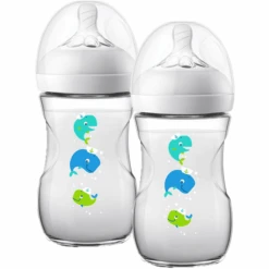 Philips Avent Natural Flasche SCF070/23, 260ml, 2 Stück, Wal