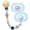 Schnullireich Schnullerkette Mit Namen + MAM Schnuller Daddy 6-18 Mon. Blau