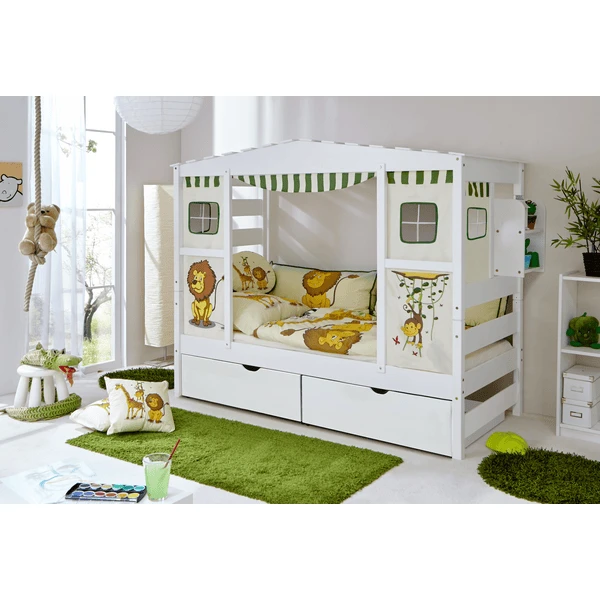 TiCAA Hausbett 2 Schubladen Safari 3 TiCAA Hausbett 2 Schubladen Safari