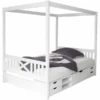 TiCAA Himmelbett Lino Weiß Mit 4 Funktionsschubladen -Kinderwelt Verkauf ticaa himmelbett lino weiss mit 4 funktionsschubladen a276970