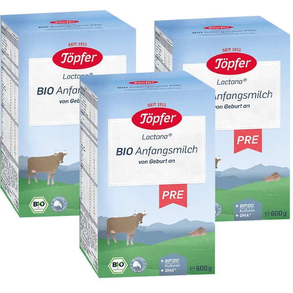 Töpfer Bio Anfangsmilch Pre Lactana 3 X 600 G Ab Der Geburt 3 Töpfer Bio Anfangsmilch Pre Lactana 3 X 600 G Ab Der Geburt